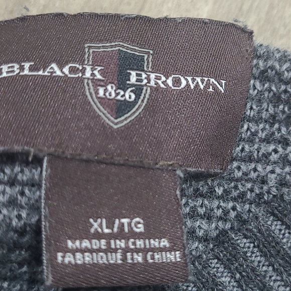 Men's black brown v neck sweatshirt - Picture 4 of 5